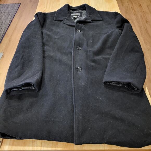 Black Wool Cashmere Banana Republic Pea Coat 25" P2P 34" Long Large